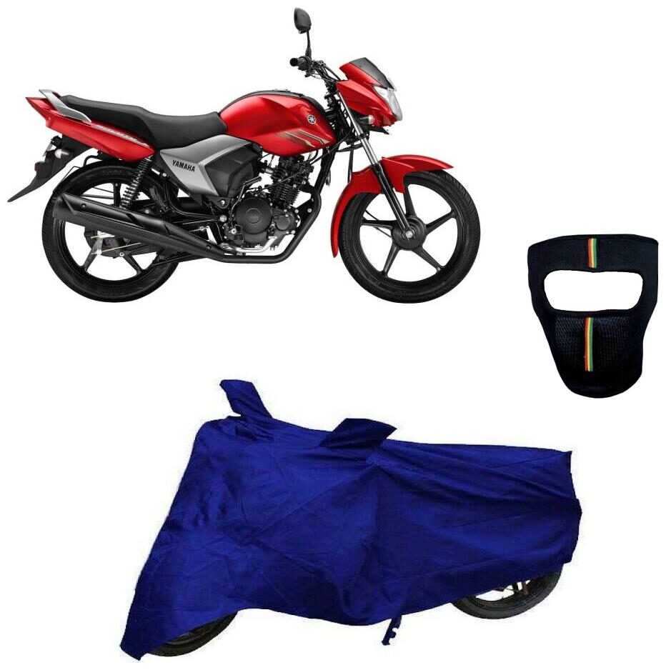 

De-Autocare Premium Quality Royal Blue Matty Bike Body Cover for Yamaha Saluto With Free Anti Dust Pollution Protective Big Full Face Mask For Men Women