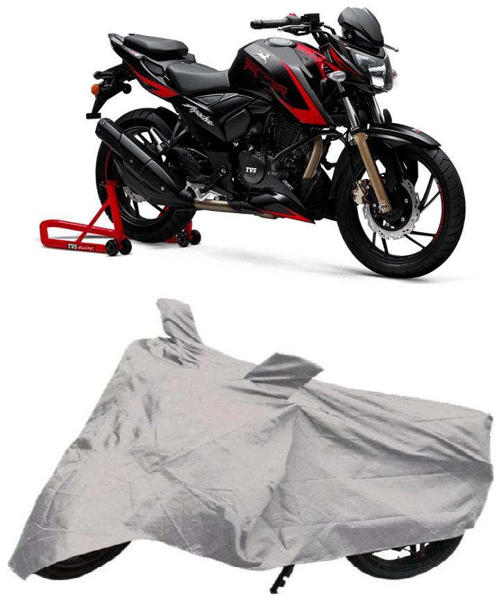 

De-Autocare Premium Quality Silver Matty Bike Body Cover for TVS Apache RTR 200 4V