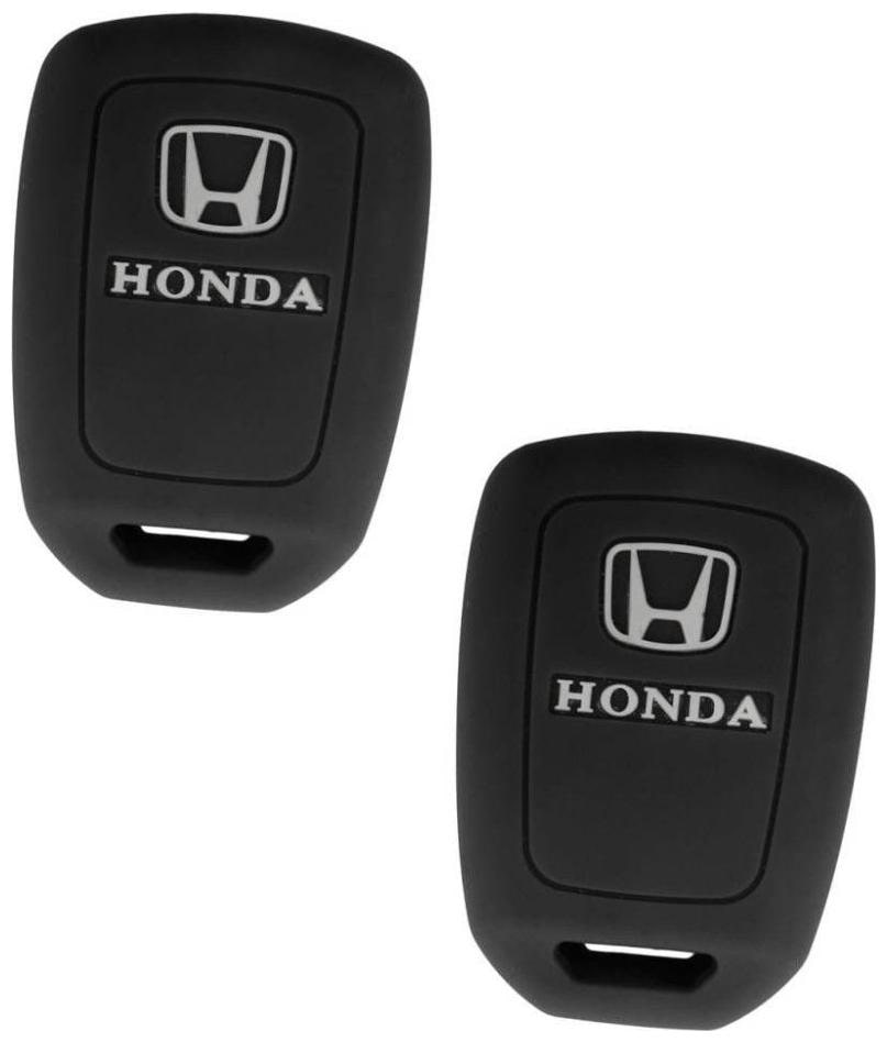 

De-Autocare (Set Of 2 pc) Silicone Rubber Unbreakable And Durable Honda 2 Push Start Buttons (Black Color) Car Remote Flip Smart Key Cover Key Guard Key Shell Fit For Honda Civic