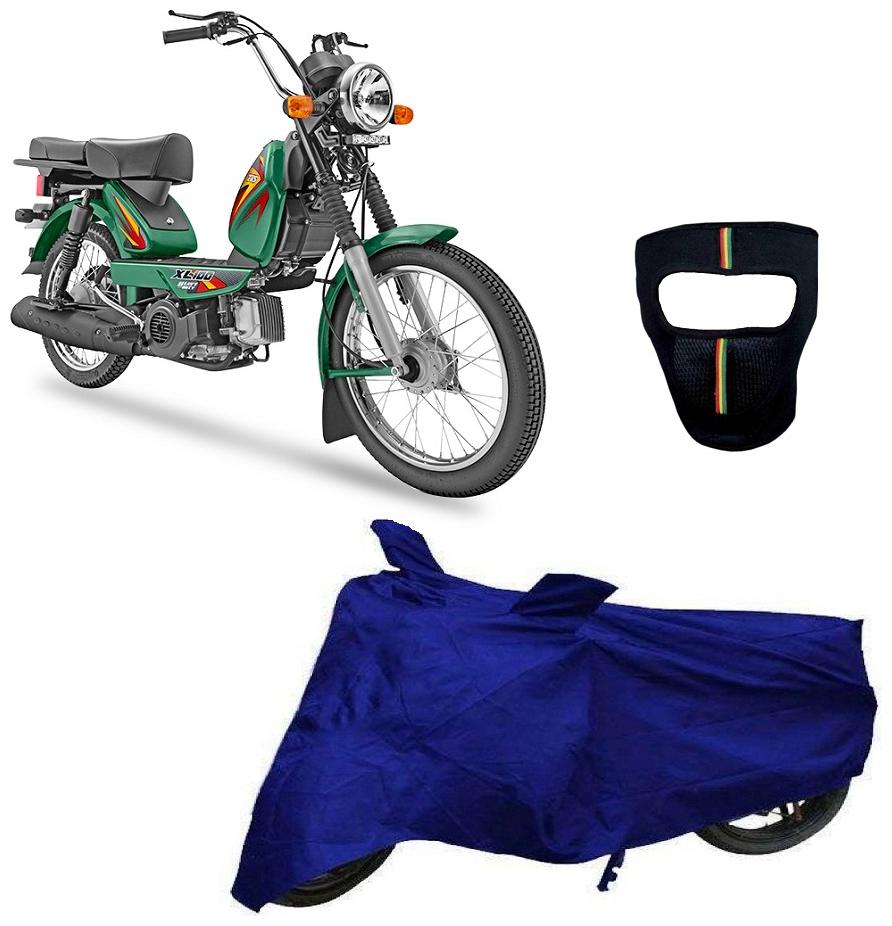 

De-Autocare Premium Quality Royal Blue Matty Scooty Body Cover for TVS Heavy Duty XL 100 With Free Anti Dust Pollution Protective Big Full Face Mask For Men Women