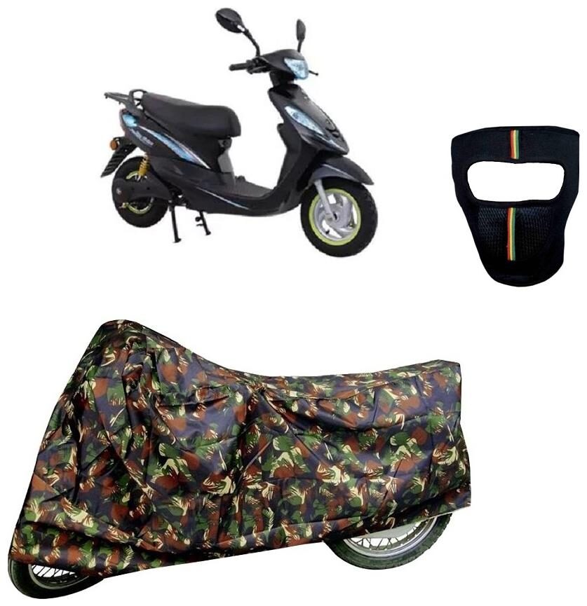 

De-Autocare Premium Quality Junglee Matty Scooty Body Cover for Palatino Sunshine With Free Anti Dust Pollution Protective Big Full Face Mask For Men Women