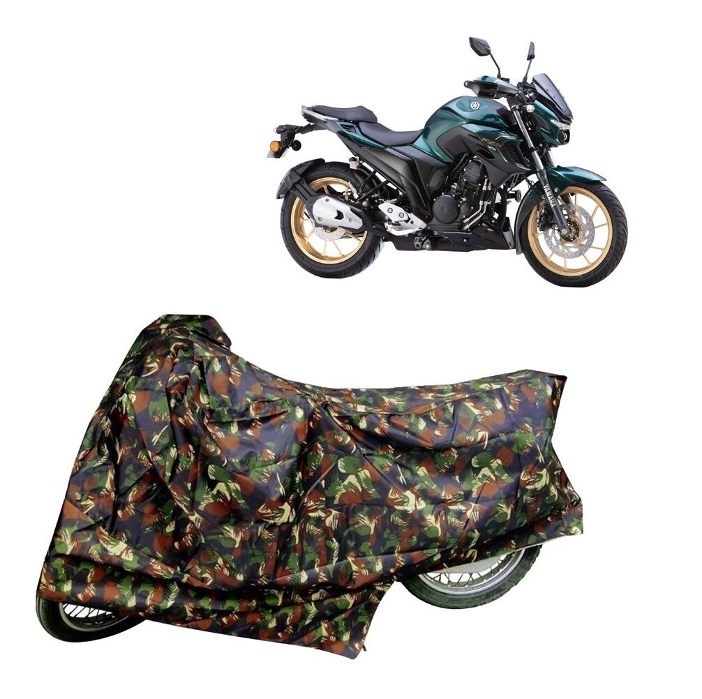 

De-Autocare Premium Quality Junglee Matty Two Wheeler Bike Body Cover For Yamaha Fzs 25 With Mirror Pockets