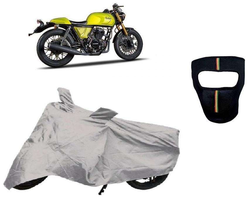 

De-Autocare Premium Quality Silver Matty Bike Body Cover for Cleveland CycleWerks CCW Misfit With Free Anti Dust Pollution Protective Big Full Face Mask For Men Women