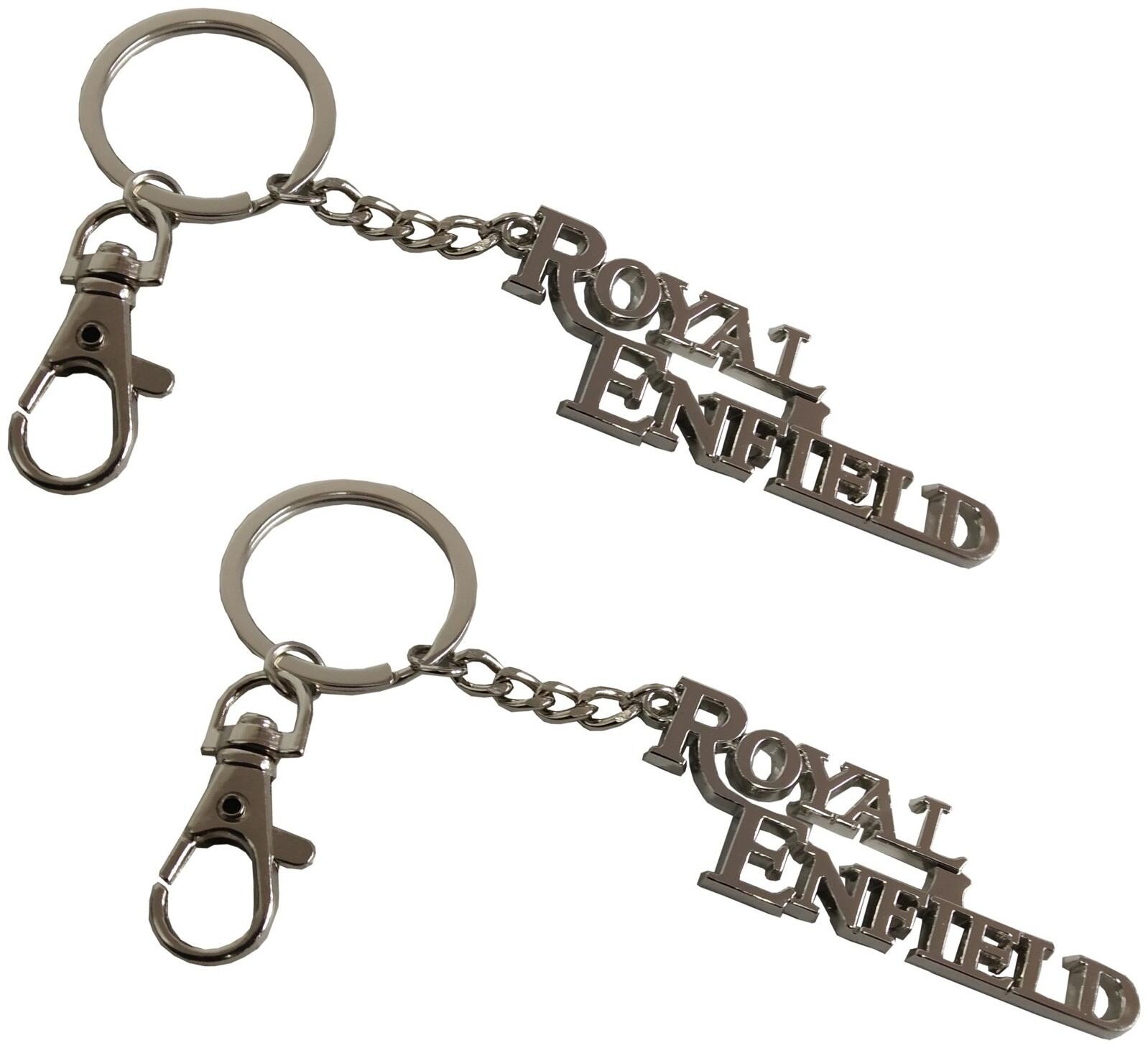 

De-Ultimate Premium Synthetic Metal Base (Medium Size) Royal Enfield Metallic Toy Key Ring Keychain For Bikes Scooty And Cars (Silver) (Set Of 2)