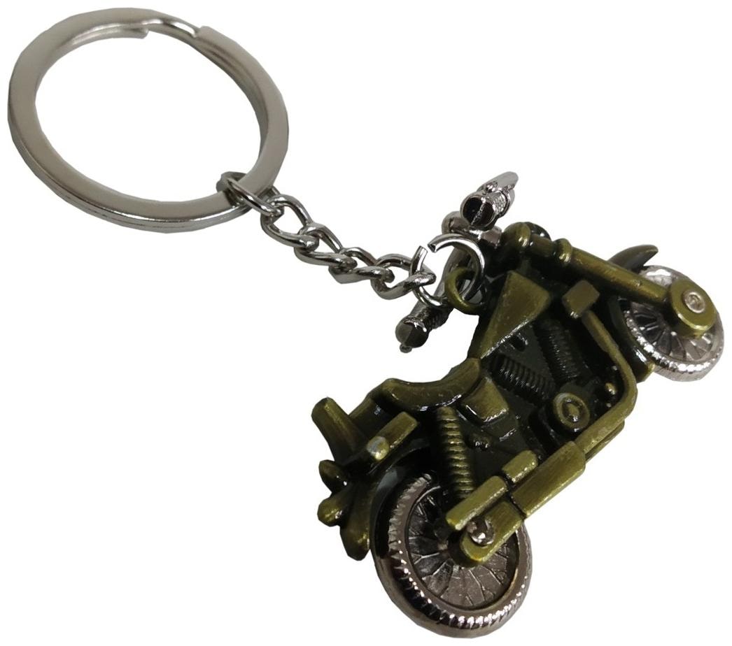 

De-Ultimate Premium Synthetic Metal Base Unisex 3D Bikes Metallic Toy Key Ring Keychain For Bikes Scooty And Cars (Golden)