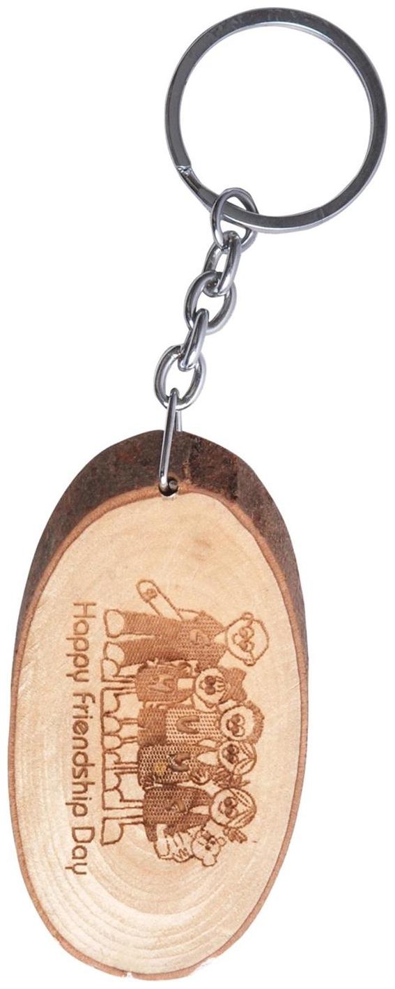 

Dealfinity Happy Friendship Day Wooden Tree Slice Key Chain