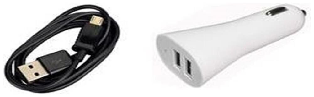 

Dual Usb car charger Adapter With Micro usb data cable ( Assorted color)