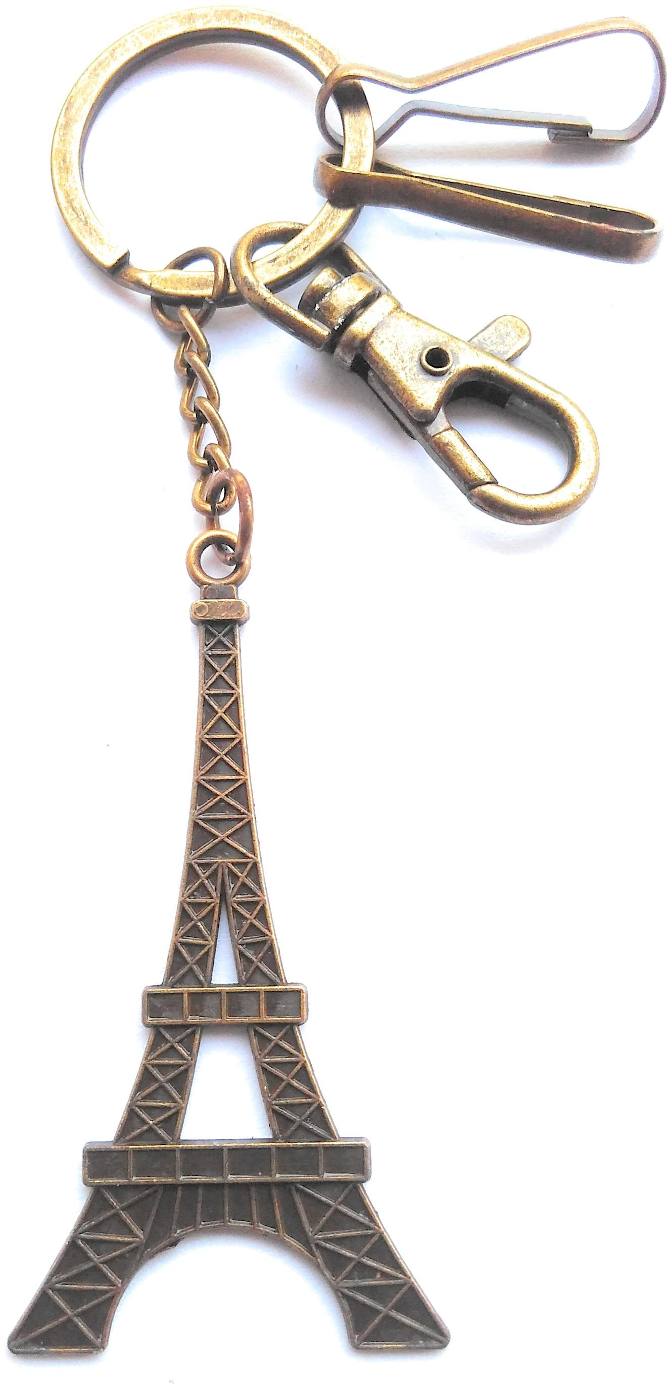 

Eiffel Tower symbol of love Key Chain Beautiful Copper Key Ring with 3 hooks easy to insert keys
