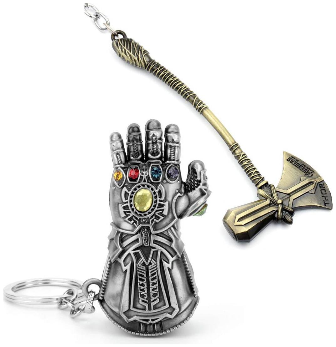 

eweft Thanos Hand Gauntlet Superhero Avengers Infinity War and storm breaker Axe God of Thunder Avengers Superhero Combo Key Chain