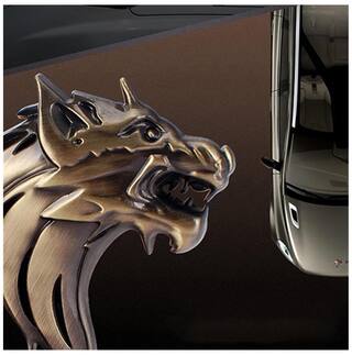 Fashion 3D Car Motorcycle Metal Emblem Badge Cool Wolf Head Decal Sticker Decor
