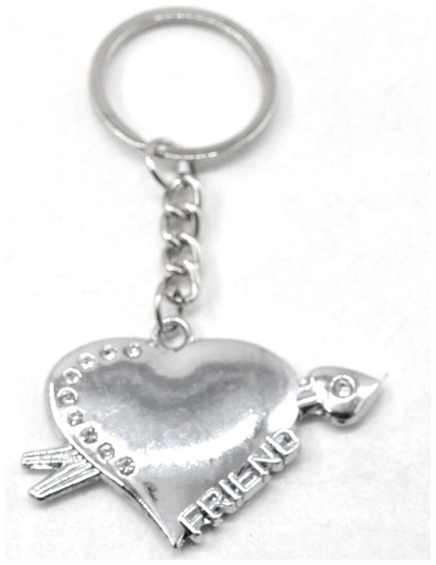 

Faynci Friend Printed Arrow Heart with Diamond High Quality Stainless Steel Key Chain for Gifting for Valentine Day Birthday Friendship Day