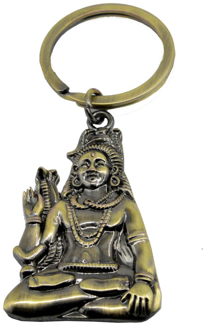 

Faynci Indian Hindu Religious God Lord Shiva (Bholenath) Antique Golden Key Chain for Gifting Good Luck and Protection