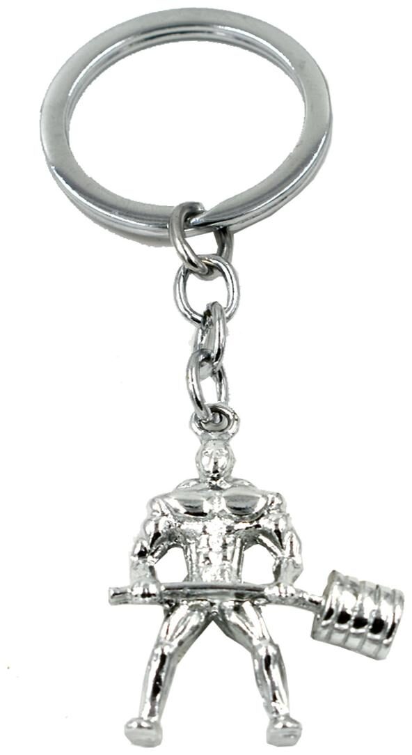 

Faynci Metal Weight Lifting Bodybuilding Silver keyring charm gift Key Chain Gym Keychain