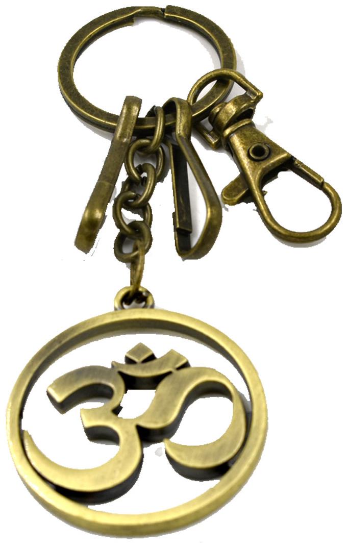 

Faynci Om symbol Decorative Antique Golden Key Chain Gifting for Friend and Family