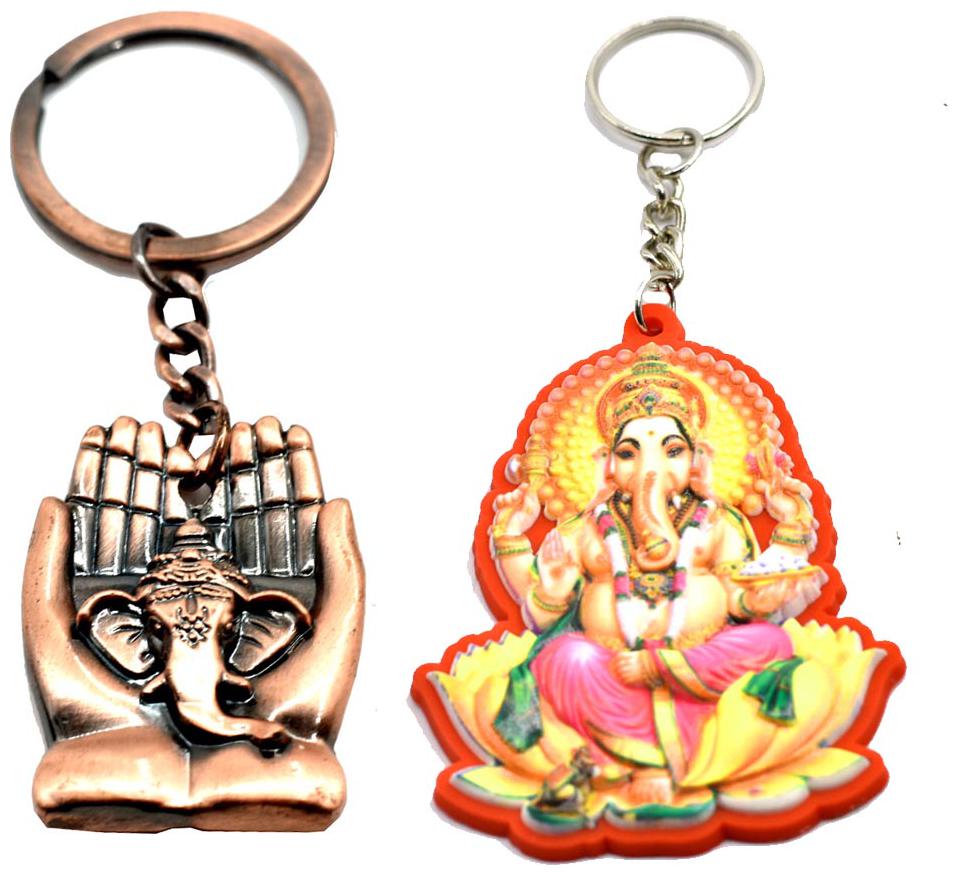 

Faynci Palm Ganesha Copper Color Combo Key Chain