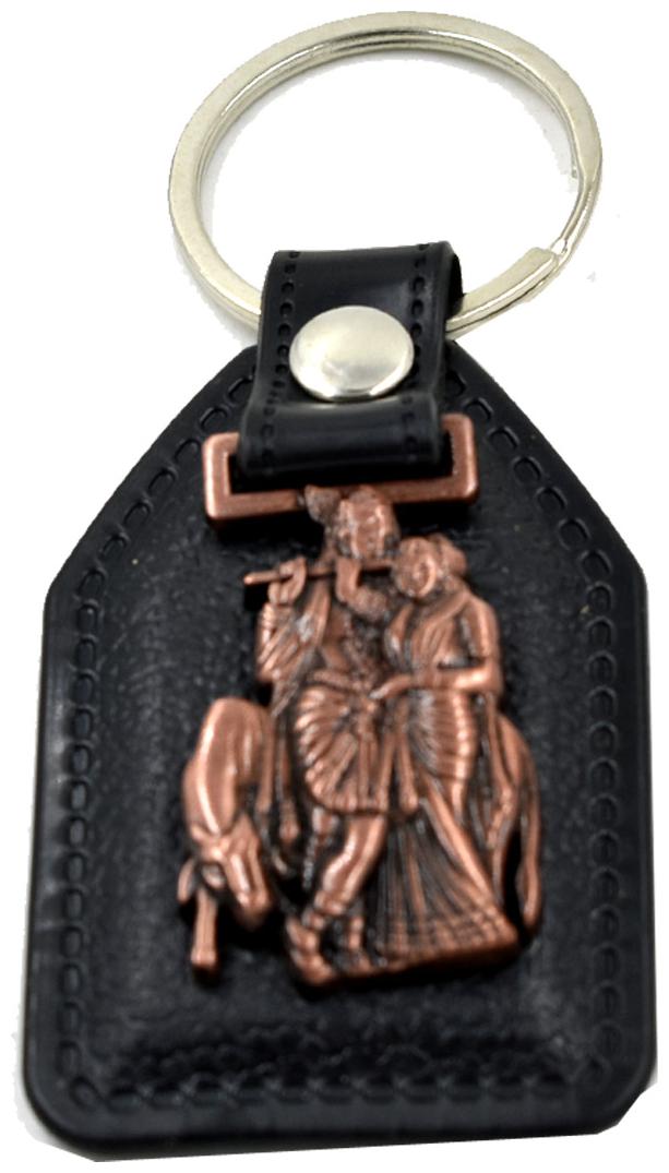 

Faynci Radha Krishna Antique Copper Leather Key Chain