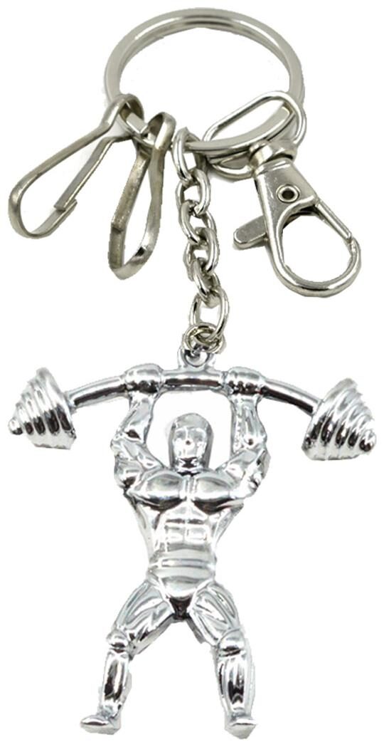

Faynci Silver Metal Weight Lifting Bodybuilding GYM Hook Key Chain for Gifting