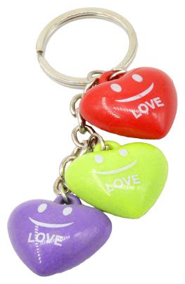 

Faynci Stunning Red Green and Purple Hearts Love Ball Key Chain Gifting for Velentine Day