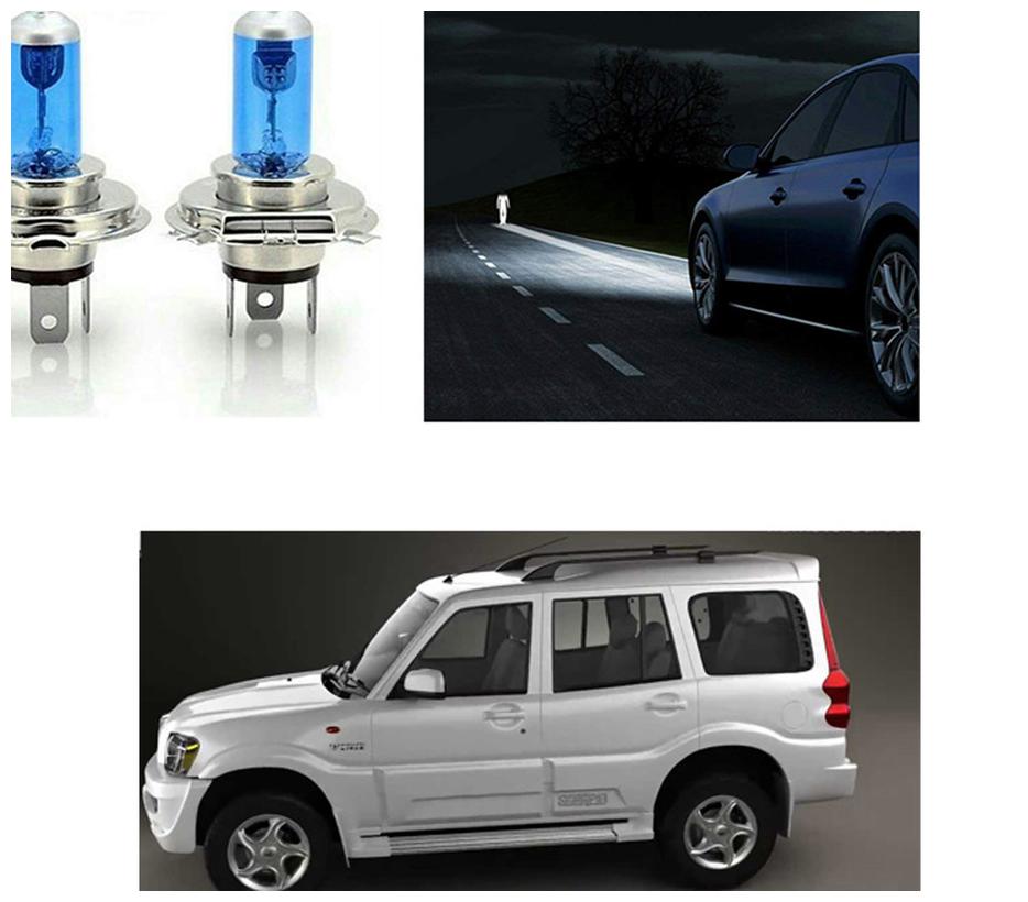 

feelitson Car 12V 130 100W H4 High Beam Halogen Head Light Bulb (Set of 2) for All Cars