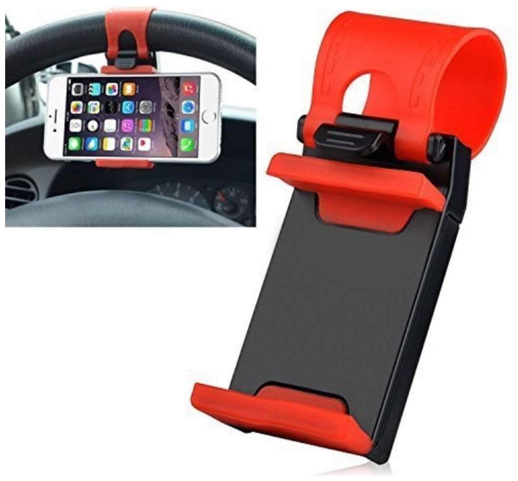 

G GAPFILL Car Steering Wheel Mobile Holder for All Cars and Mobiles (Black)