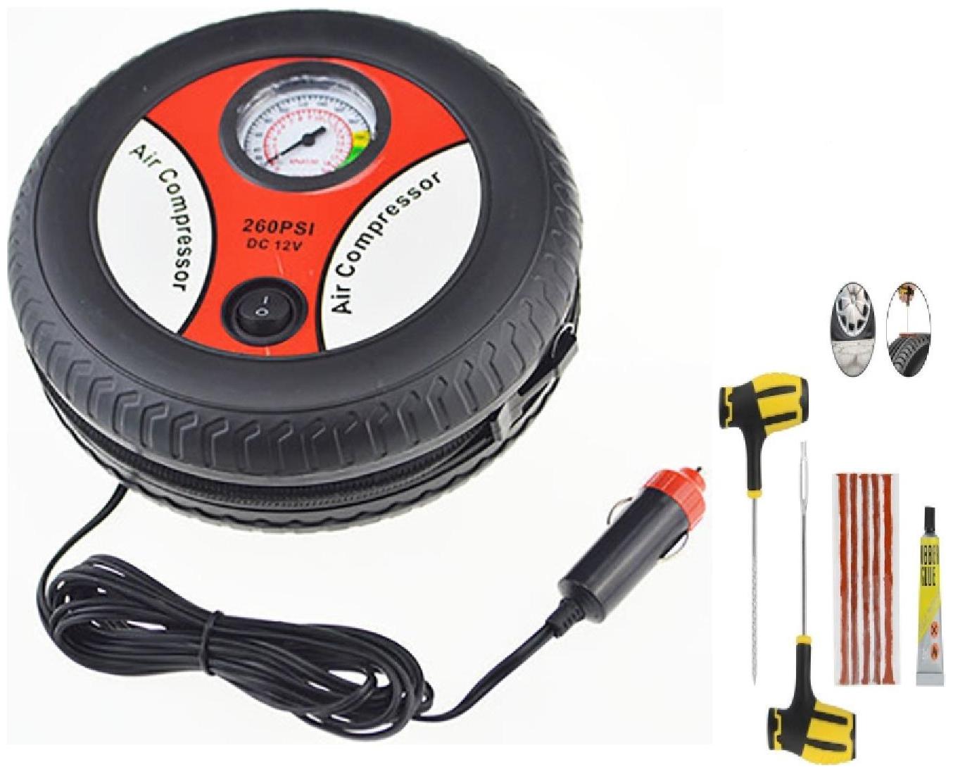 

G Gapfill Heavy Duty Wheel Shape Bike Car Tyre Inflator With Free Puncture Kit