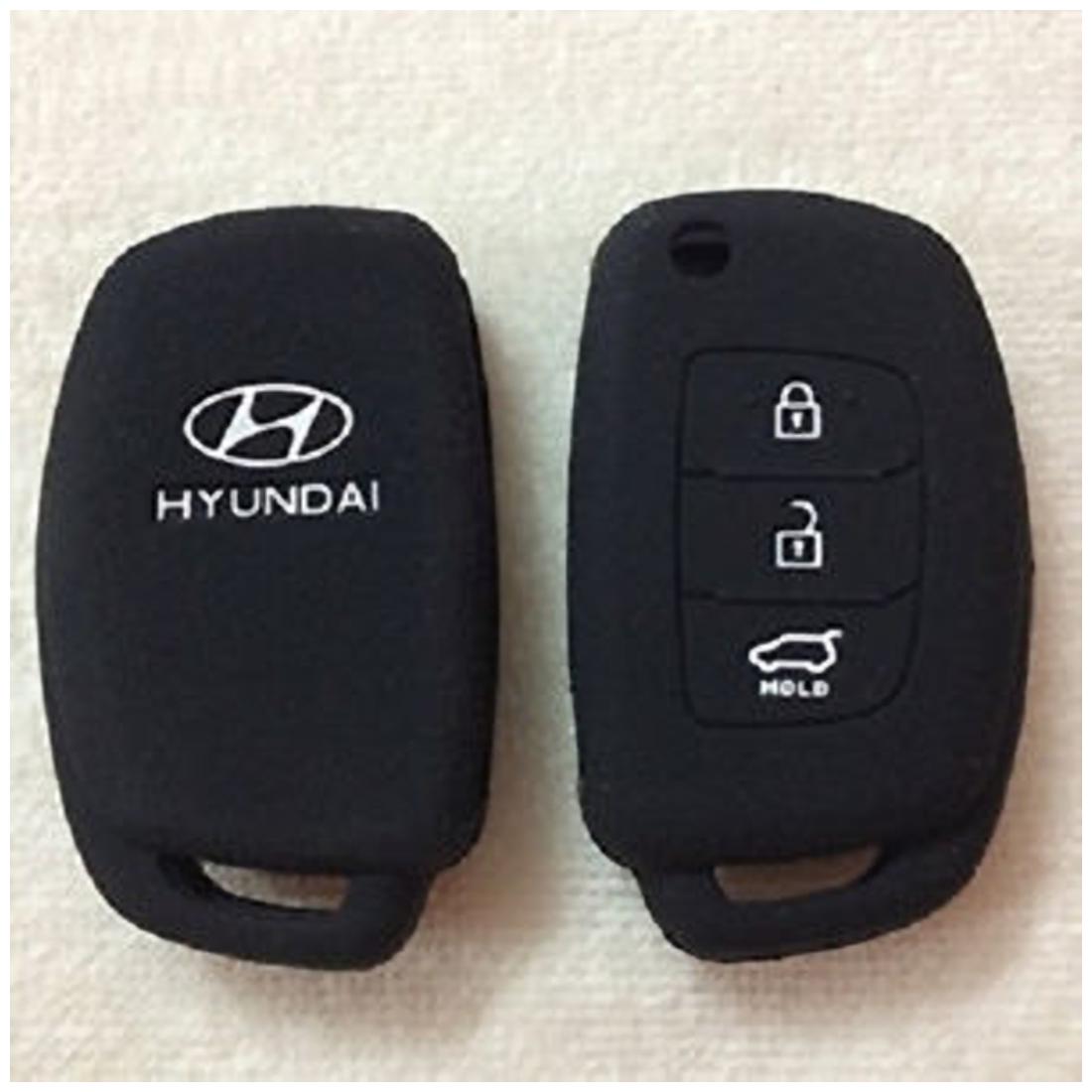 

G S Traders Silicon Key Cover for Hyundai New i20 New Verna Xcent 3 Button Flip Key Pack of two (2)