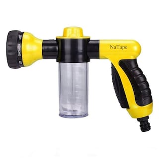 Garden Hose Nozzle Sprayer with Soap Dispenser Portable High Pressure Foam Cleaning Features Car Wash Water