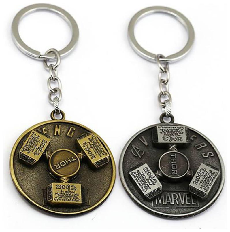 

GRD Enterprises Avenger Thor Hammer Rotating Metal Key Chain Silver and Golden-set of 2