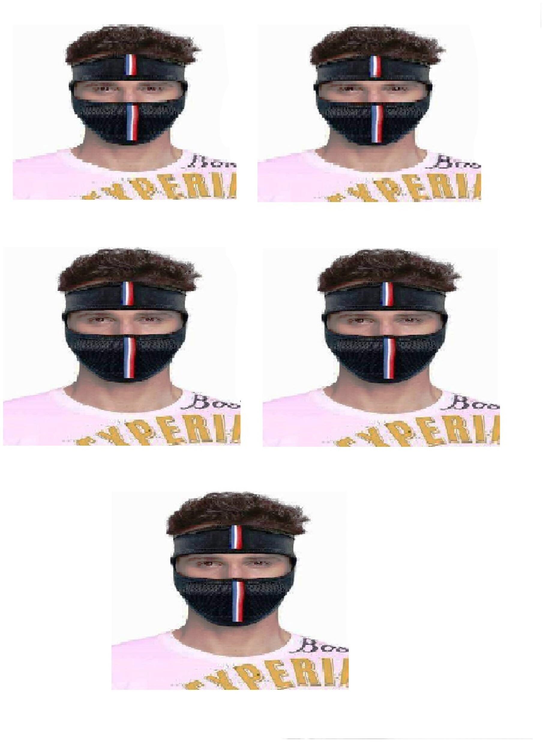 

Gudbun Fashion Unisex Lycra Face Mask (Black )-Pack Of 5