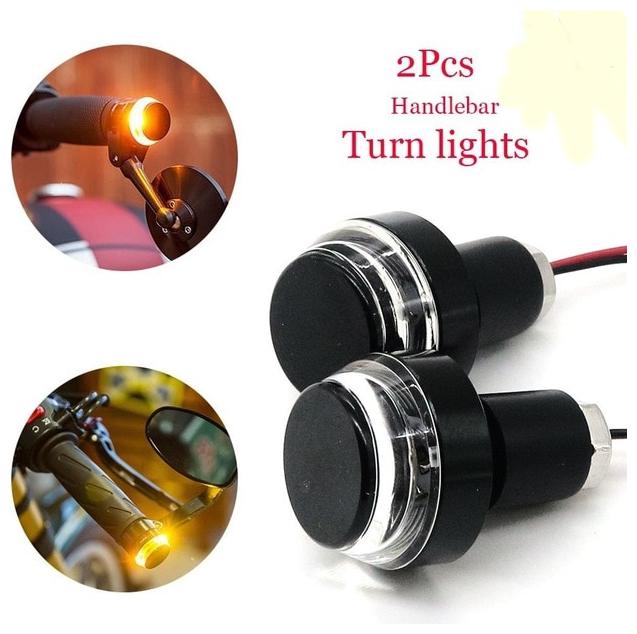 

HANDLE BAR END LIGHTS DUAL COLOUR WHITE AND ORANGE SUITABLE FOR ALL BIKES
