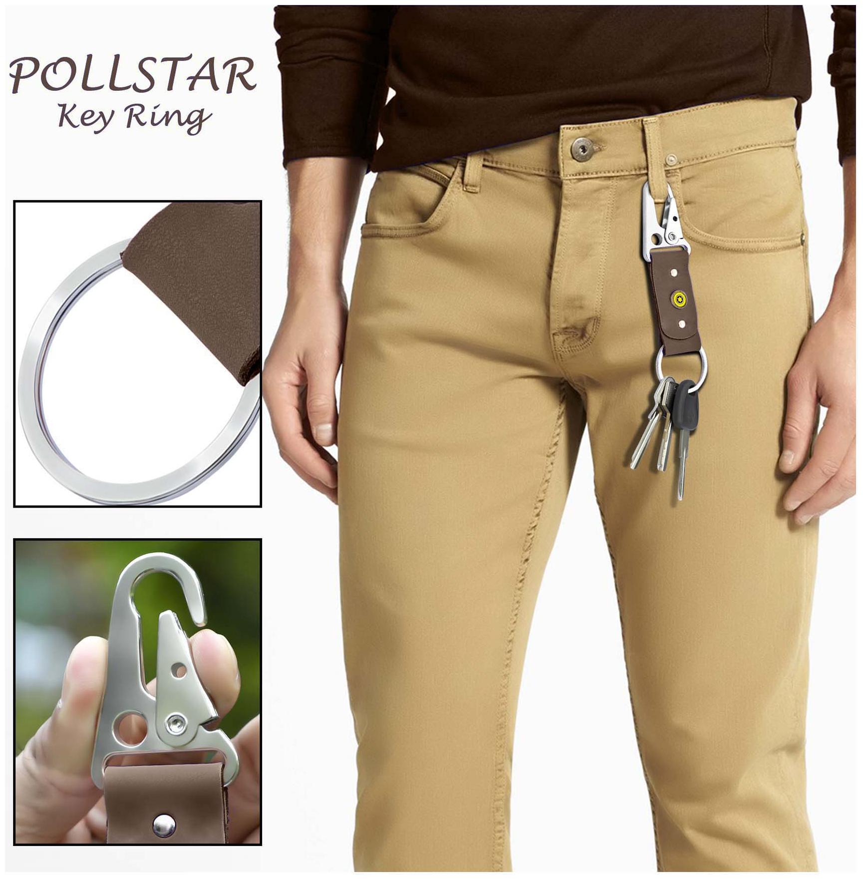

Handmade Genuine Keychain stainless steel Hardware Belt Clip Key Ring (KR10BN)