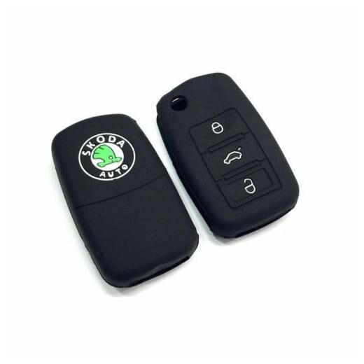 

Immutable Skoda Black Silicone Car Key Cover - Fabia Rapid Yeti Laura Superb