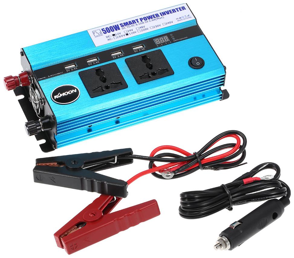 KKmoon 500/ W Car Power Inverter DC 12/ V to AC 110/ V 60Hz with 4/ Built-In USB Ports//2/ AC sockets