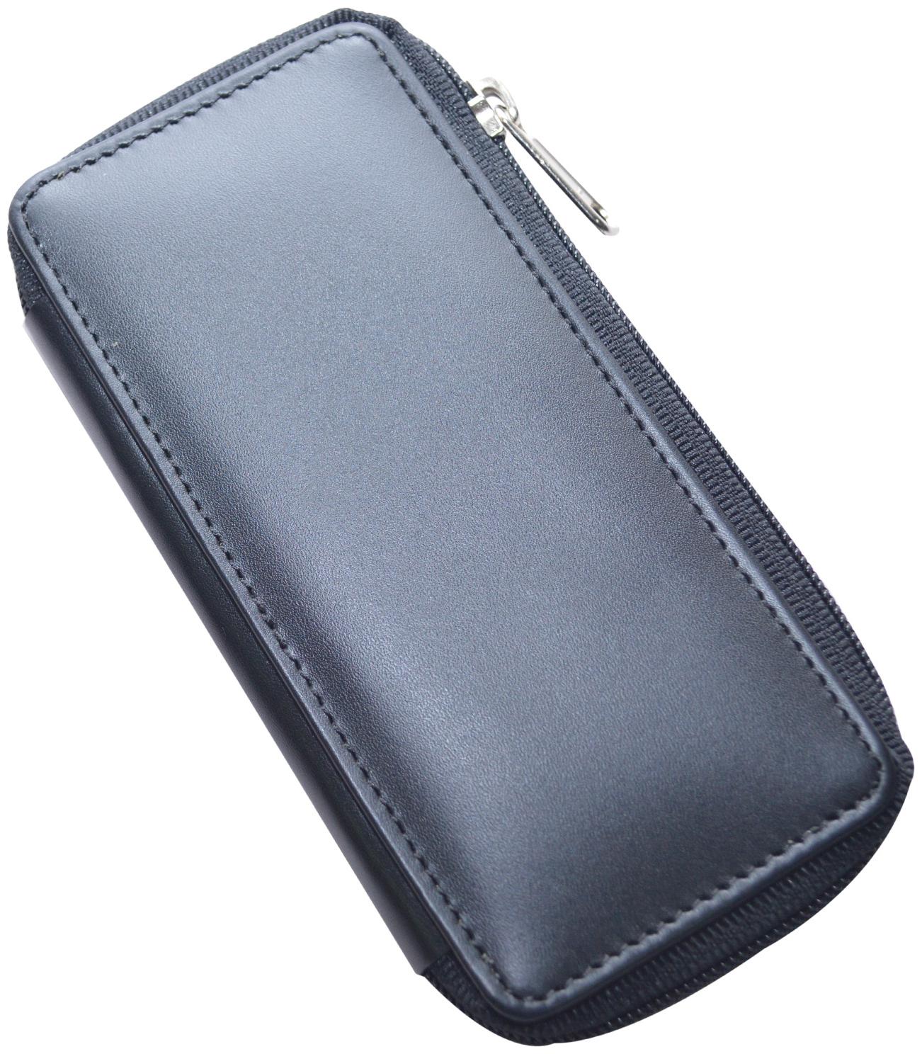 

Knott Black Leather Multi key pouch with Zip Closure