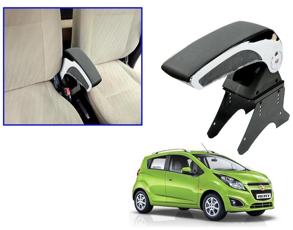 Kozdiko Car Armrest Plain Chrome Black RMA117 Chevrolet Beat by Radha Madhav Accessories