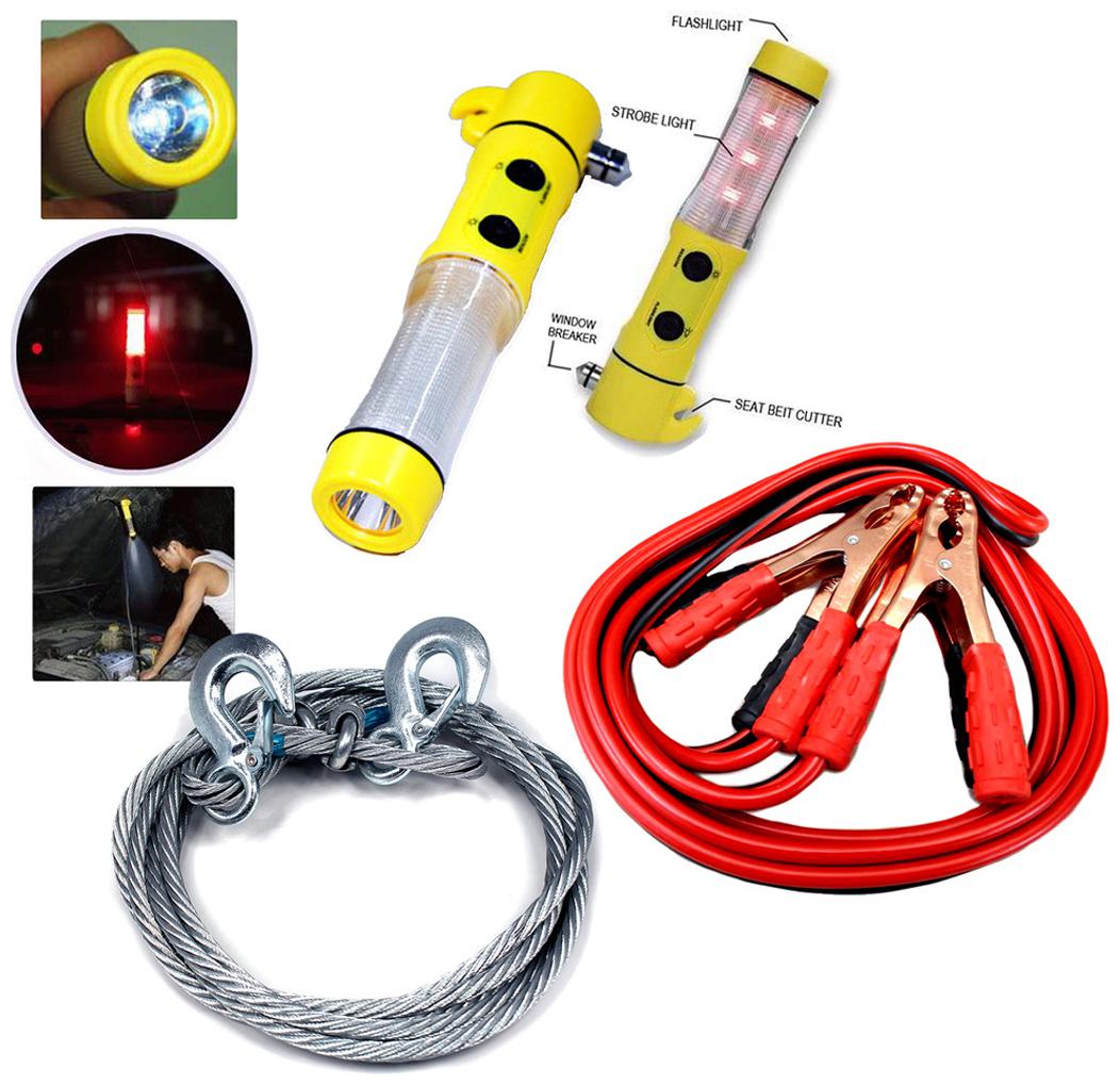 

Koziko Combo Premium Quality 3 Ton 2 65Mt Nylon Towing Cable 500 Amp Heavy Duty Cable Glass Breaker