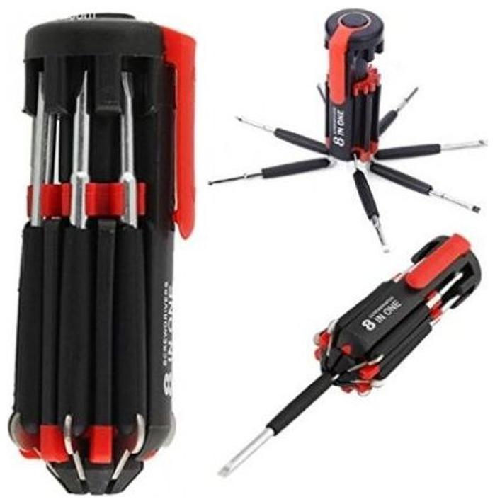 

kudos Multi-screwdriver 8 in 1 Multi-function Screwdriver Kit Tool Kit Set 6 LED light Torch