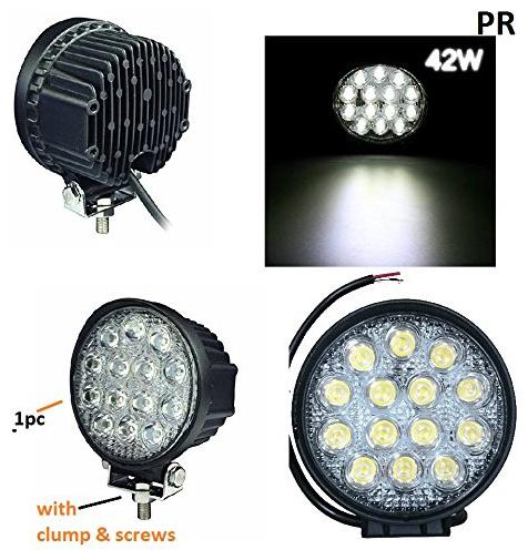 

Led Bar Fog Light Work Light Bar Heavy Duty Bar Light 14 Led Round 42 W (White Light) Off-Roading