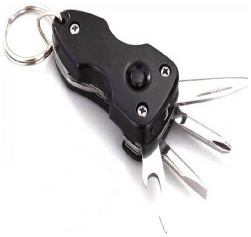 

Meenamart black 6 multi function military key chain J27