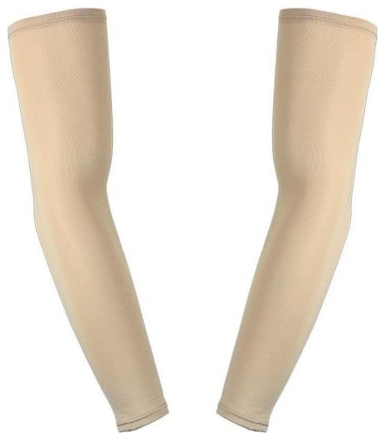 men women UV Sun Protection Arm Sleeves protection of Arms from Harmful Sun UV Rays beige colour 1pair by Sonia Mart