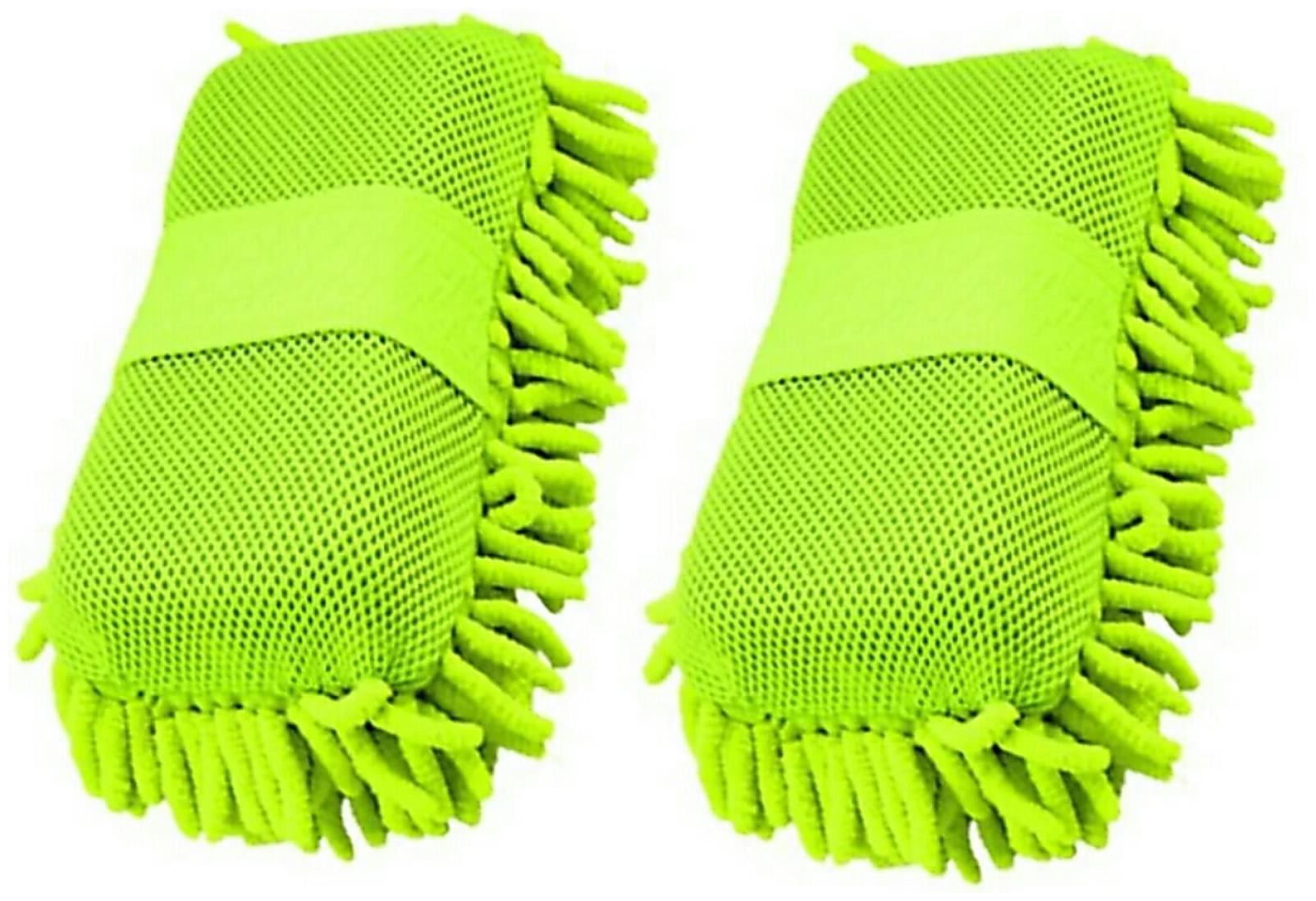 

MICROFIBER CAR SPONGE CAR SPONGE CAR CLEANER GREEN COLOR PACK OF 2