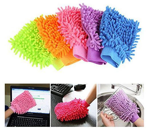 

Microfiber Wash Mitt Gloves Dust Cleaning Gloves (assorted colour)Pack-12