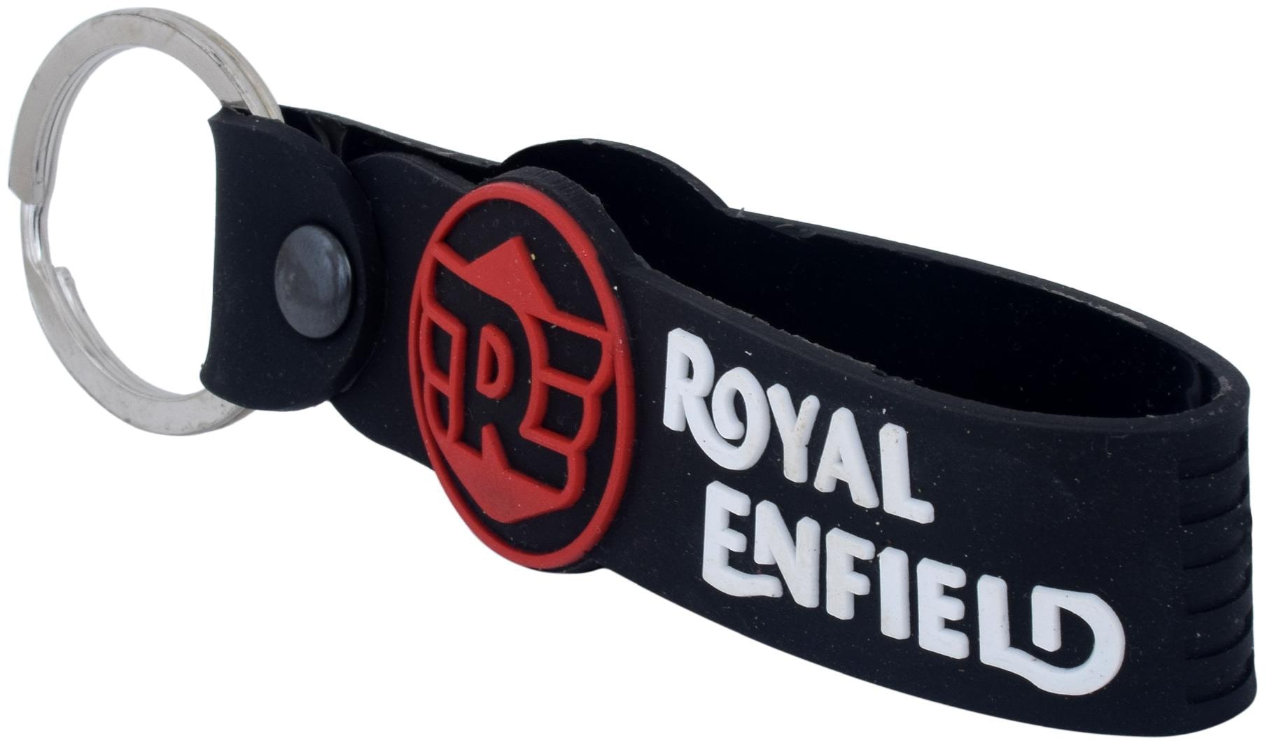 

MissMister PVC Loupe Design Black and Red Colour Royal Enfield Key Chain Key Ring All Weather Men Boys