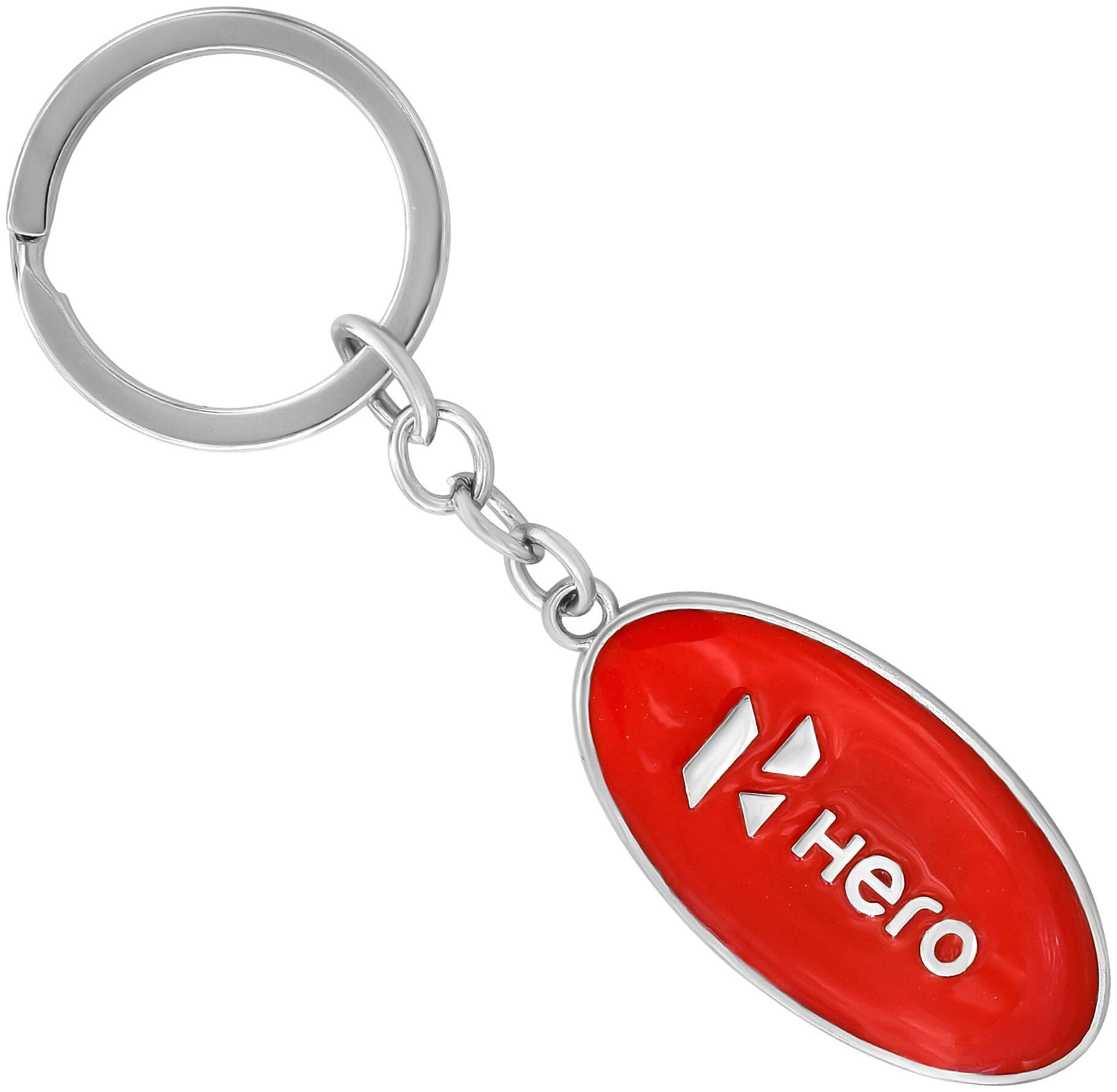 

MissMister Stainless Steel Red Coloured Hero Logo Stylish car Bike Keyring Men Women