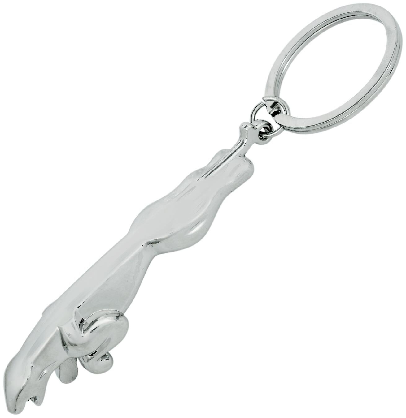 

MissMister Silver plated Stainless steel running tiger Jaguar logo stylish car Fashion keyring keychain
