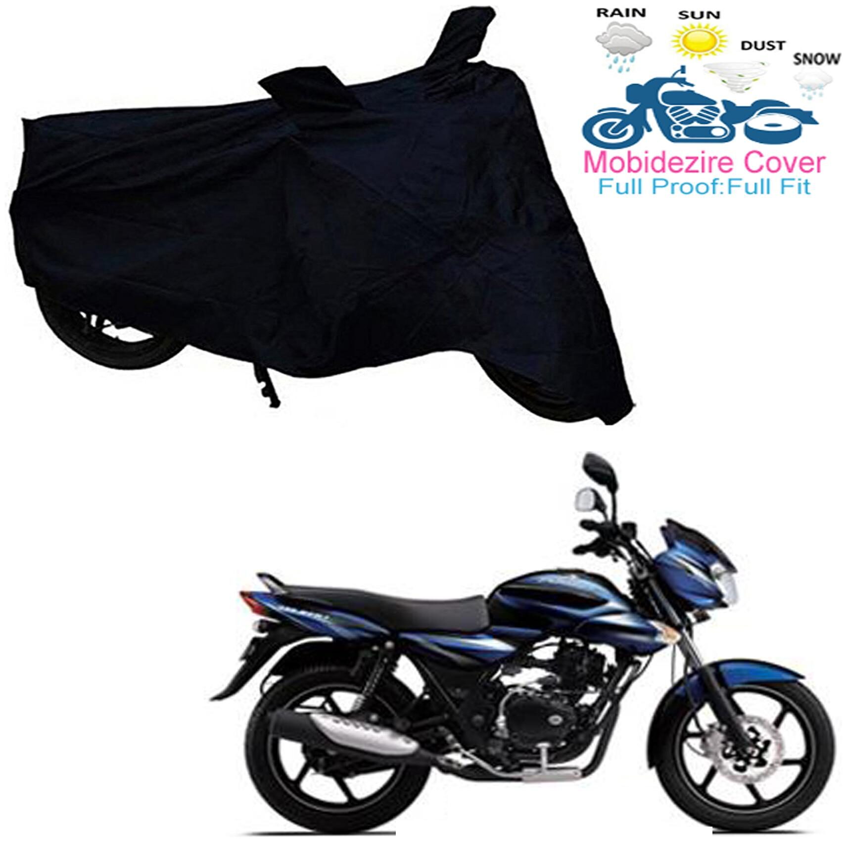 

Mobidezire Black Two Wheeler Body cover For Bajaj Discover 135 (Free Pollution mask)