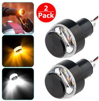 motorcycle handlebar dual color turn signal led indicator light all bikes