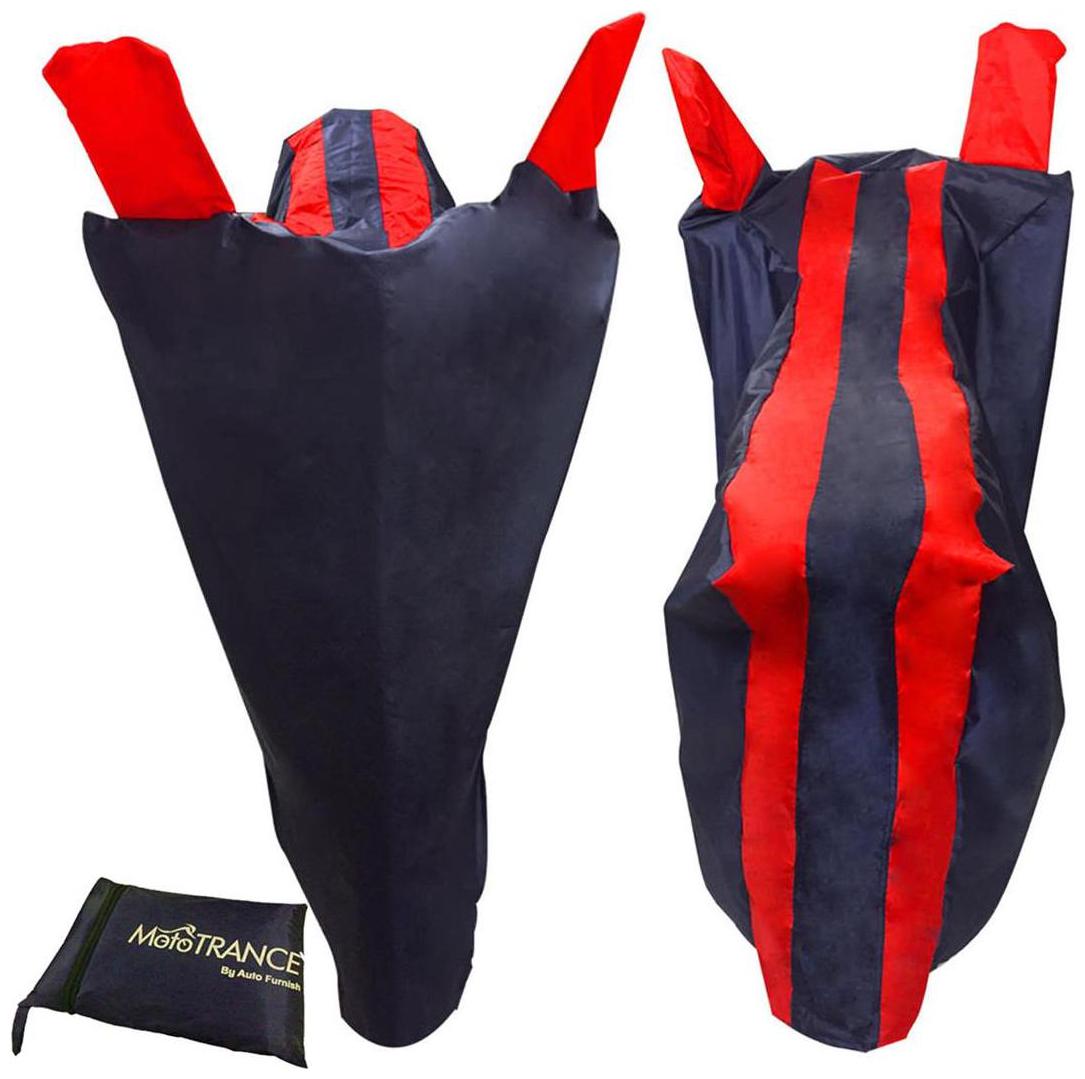 

Mototrance Red Stripe Bike Body Cover For Hero Motocorp Passion Pro TR