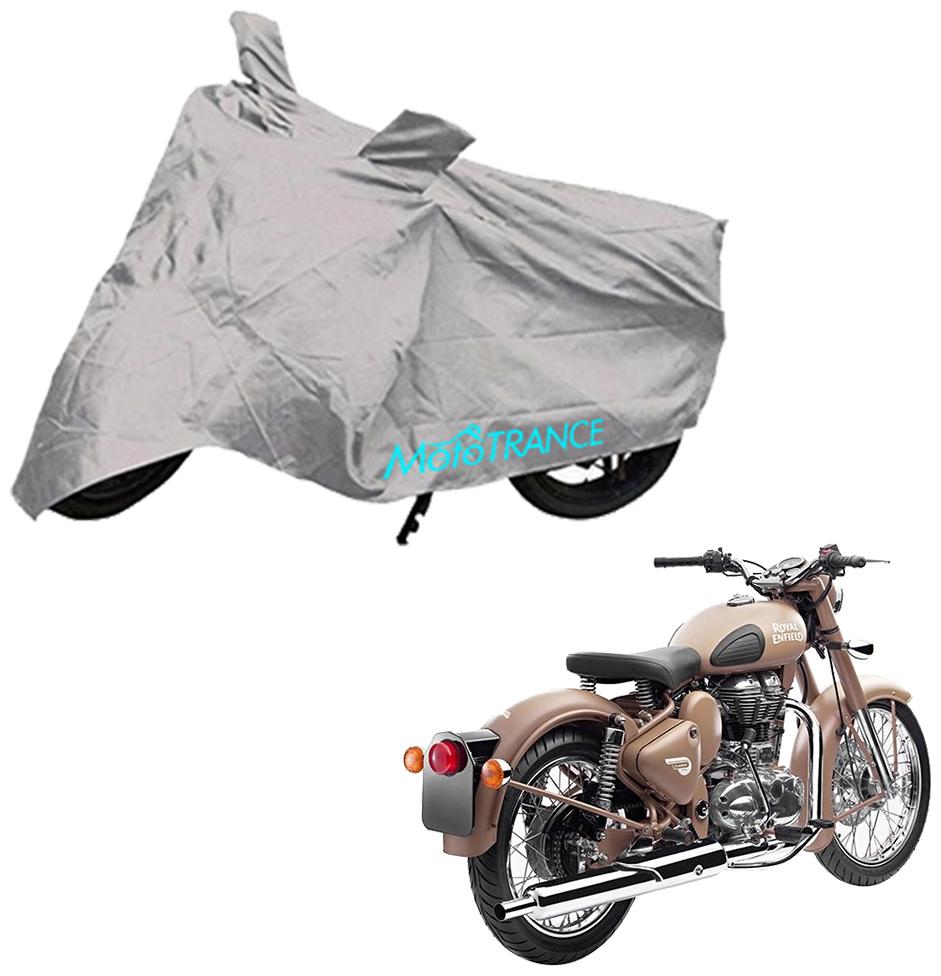 

Mototrance Silver Bike Body Cover For Royal Enfield Classic Desert Storm