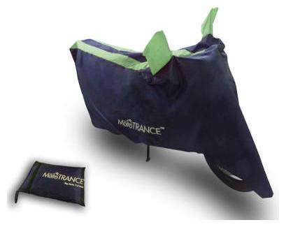 

Mototrance Sporty Arc Blue Green Bike Body Cover For Bajaj V12